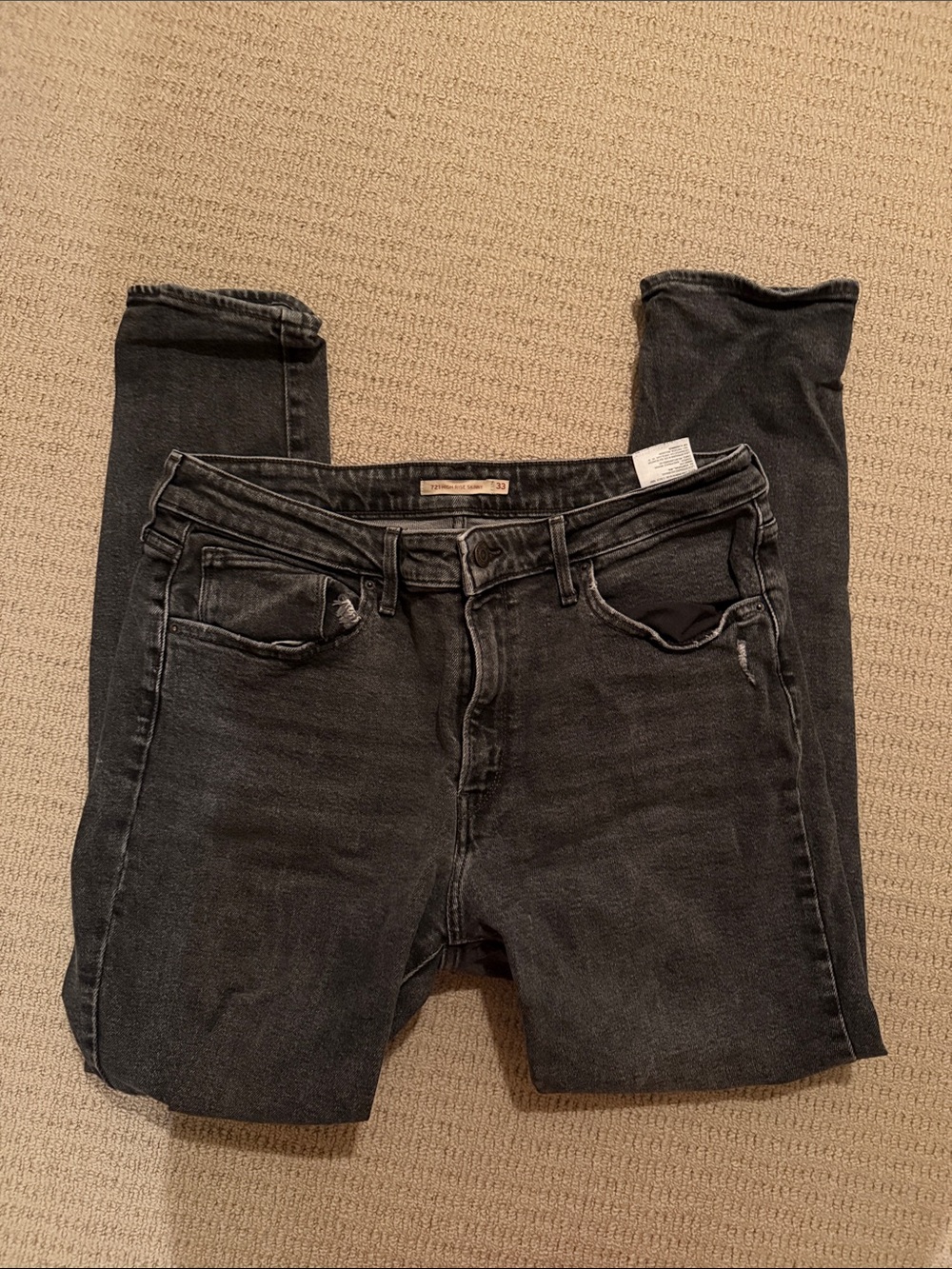Grey Levi’s Distressed 721 Women's High-Rise Skinny Jeans